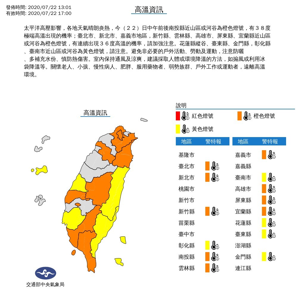 14ç¸£å¸‚ç†±çˆ† å—æŠ•æé£†38åº¦æ°£è±¡å±€ è‡³å°'å†ç†±ä¸€å'¨ æ¶ˆè²»ç