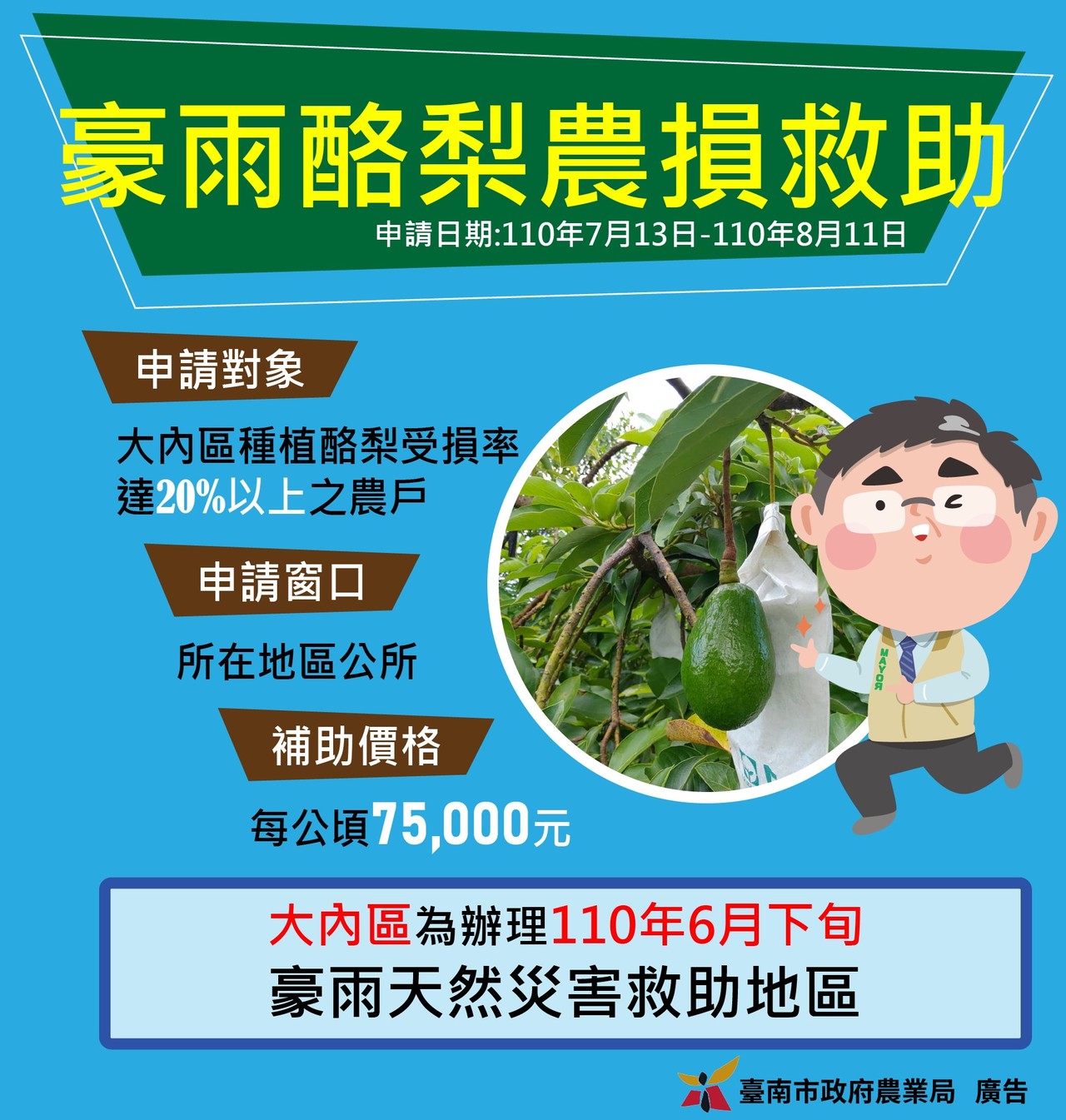 豪雨台南酪梨農損嚴重今天起受理現金救助申請 雲嘉南 地方 聯合新聞網
