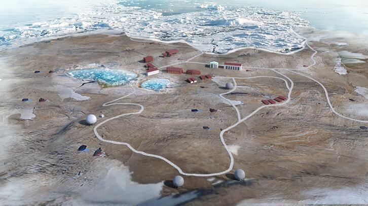 大陆将在南极建卫星地面站的项目效果图。（取自环球网）