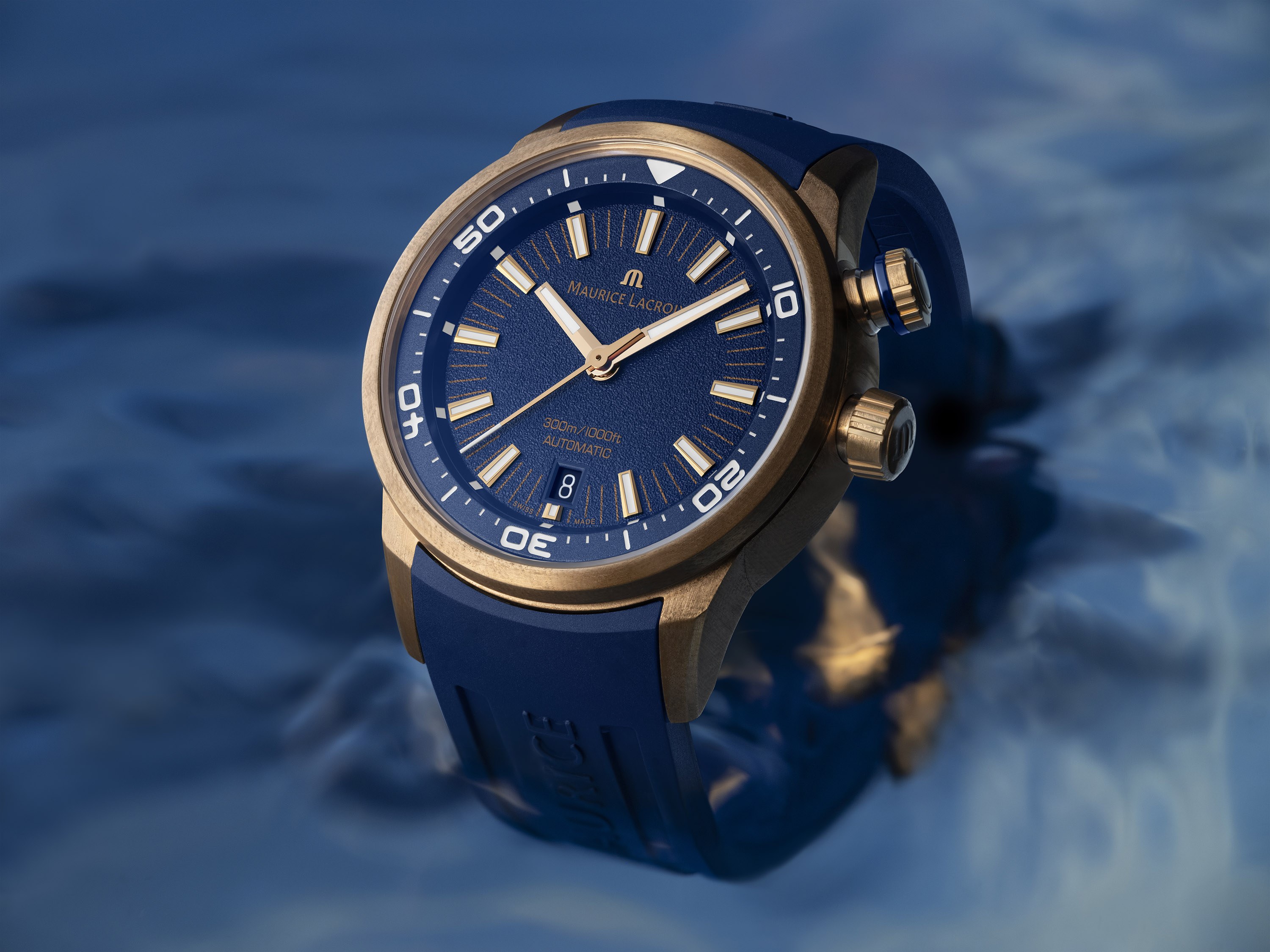 艾美錶奔濤系列S腕錶，青銅錶殼，防水深度300公尺，搭載ML115自動上鍊機芯，...