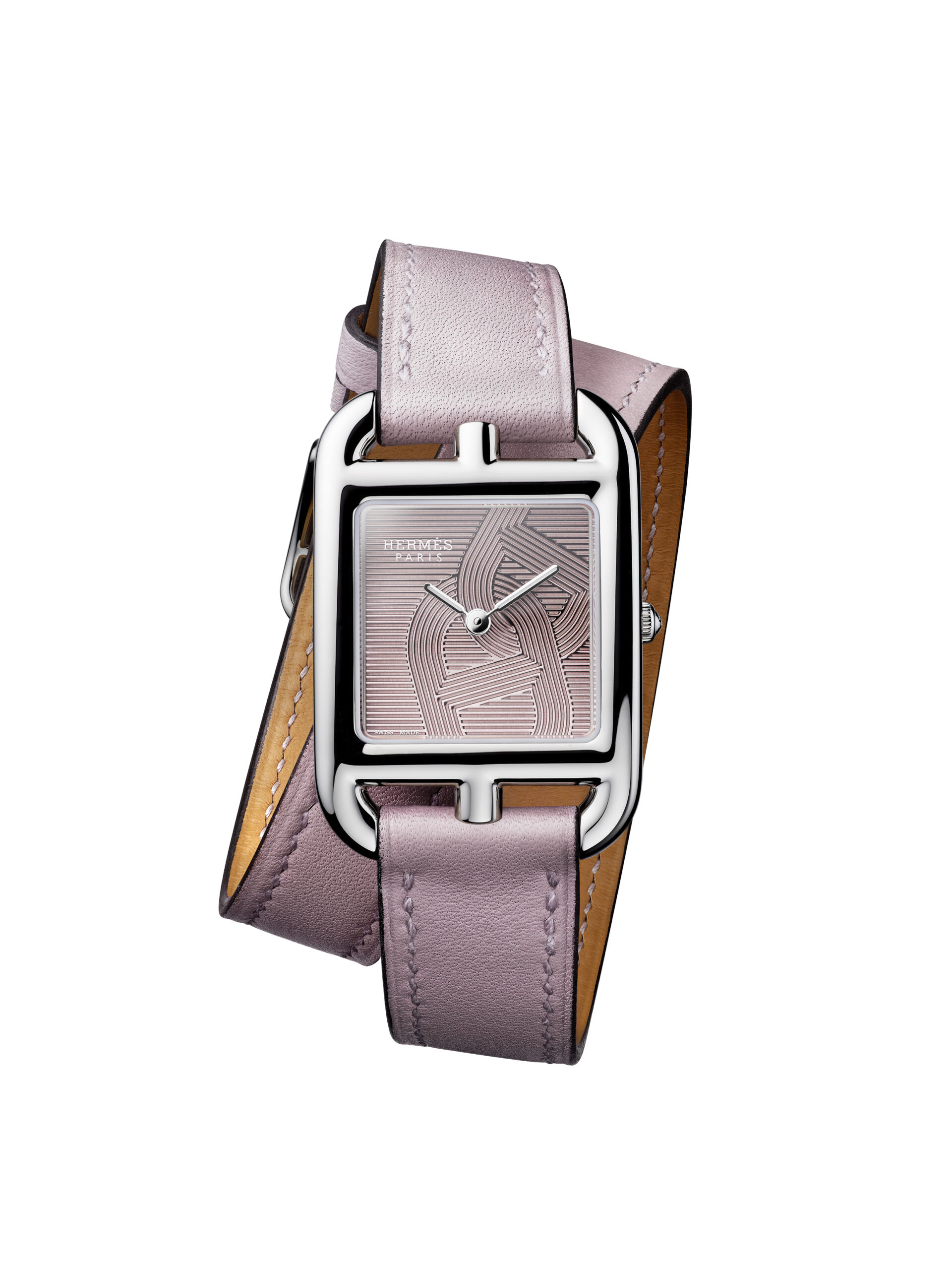 2023年愛馬仕Cape Cod Chaîne d'ancre腕錶，配紫藤色調半透明清漆表盤與紫藤色小牛皮表帶，約12萬300元