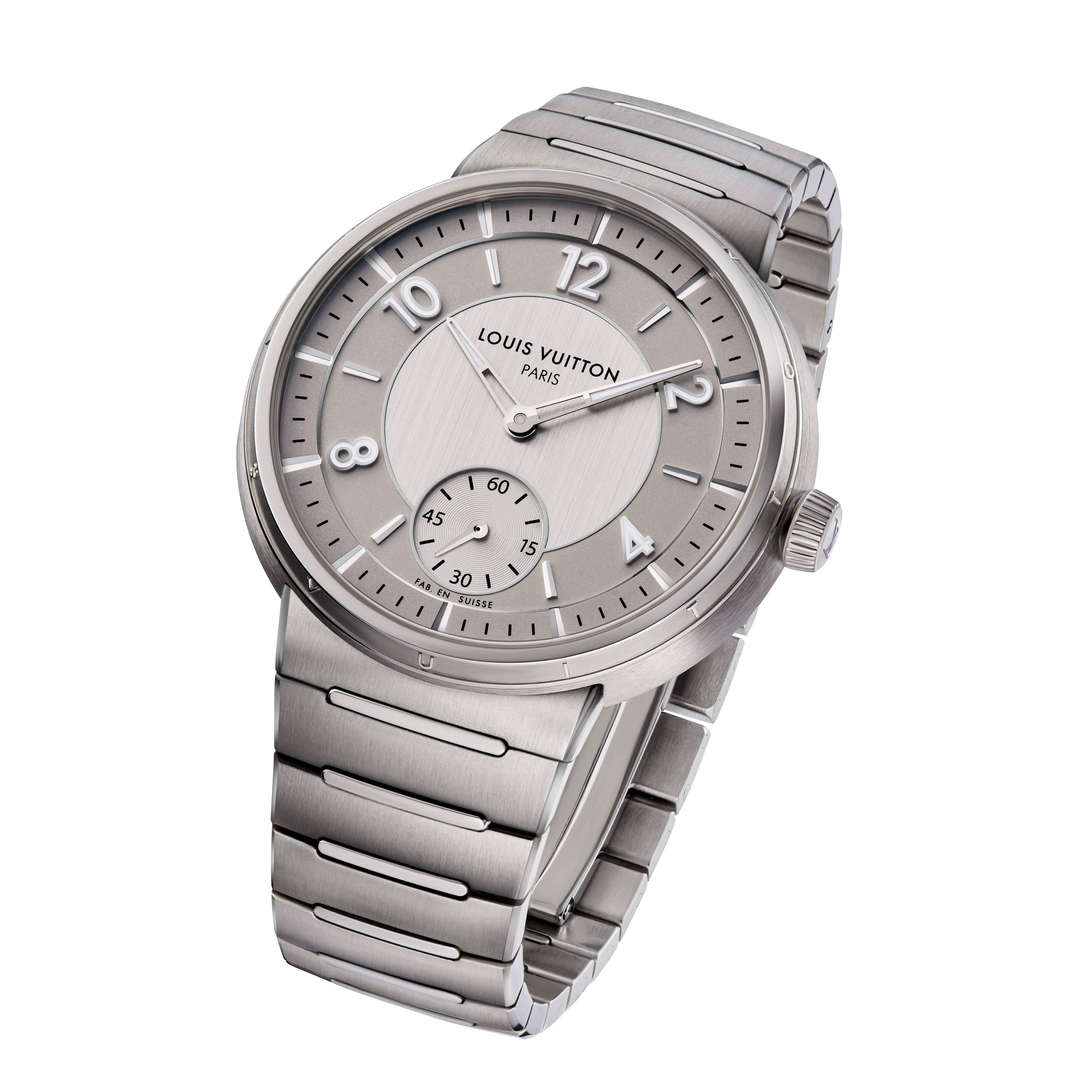 Tambour不銹鋼自動腕錶配灰色錶盤，40毫米不銹鋼錶殼配LFT023自動上鍊機芯，60萬元