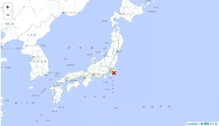 日本千叶县东方外海及周边，2月下旬以来地震频繁，今天也观测到地震。图／截自日本气象厅网站