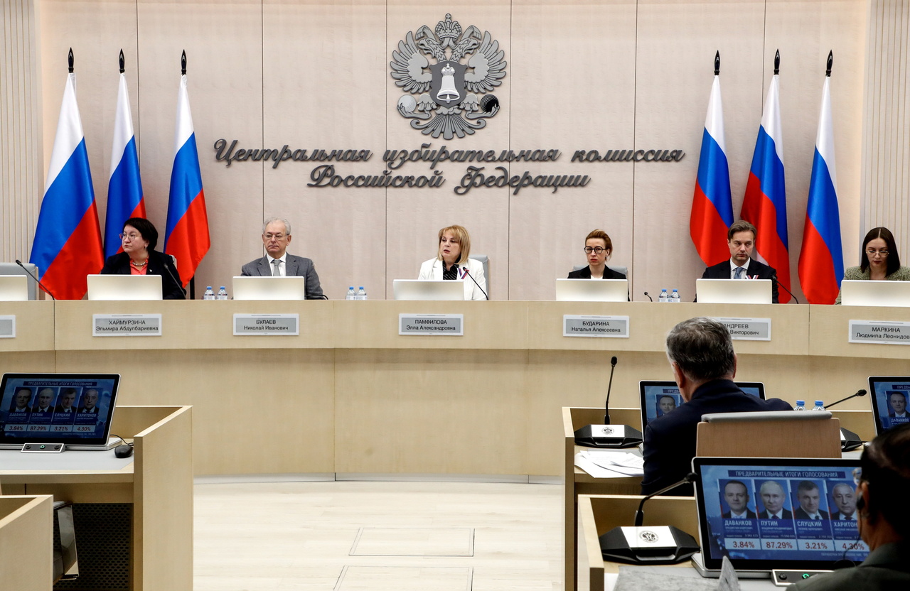 俄罗斯中央选举委员会（Central Election Commission）表示，俄国总统普亭在大选中以创纪录得票数赢得连任。