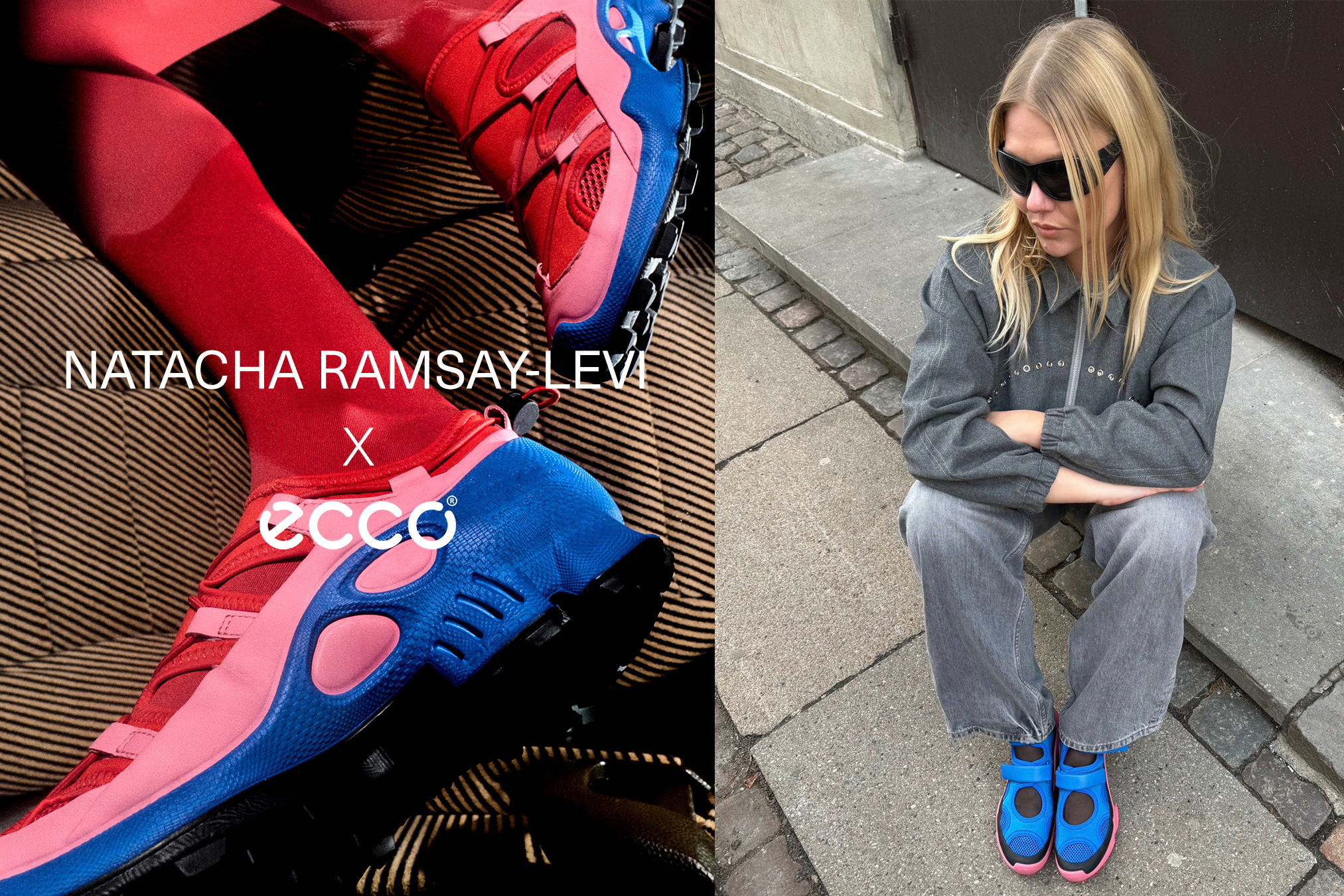 ECCO再度与曾担任时装品牌Chloe创意总监的Natacha Ramsay-Levi（NRL）合作，以饱和色彩点缀，颠覆经典鞋款。图／ECCO提供