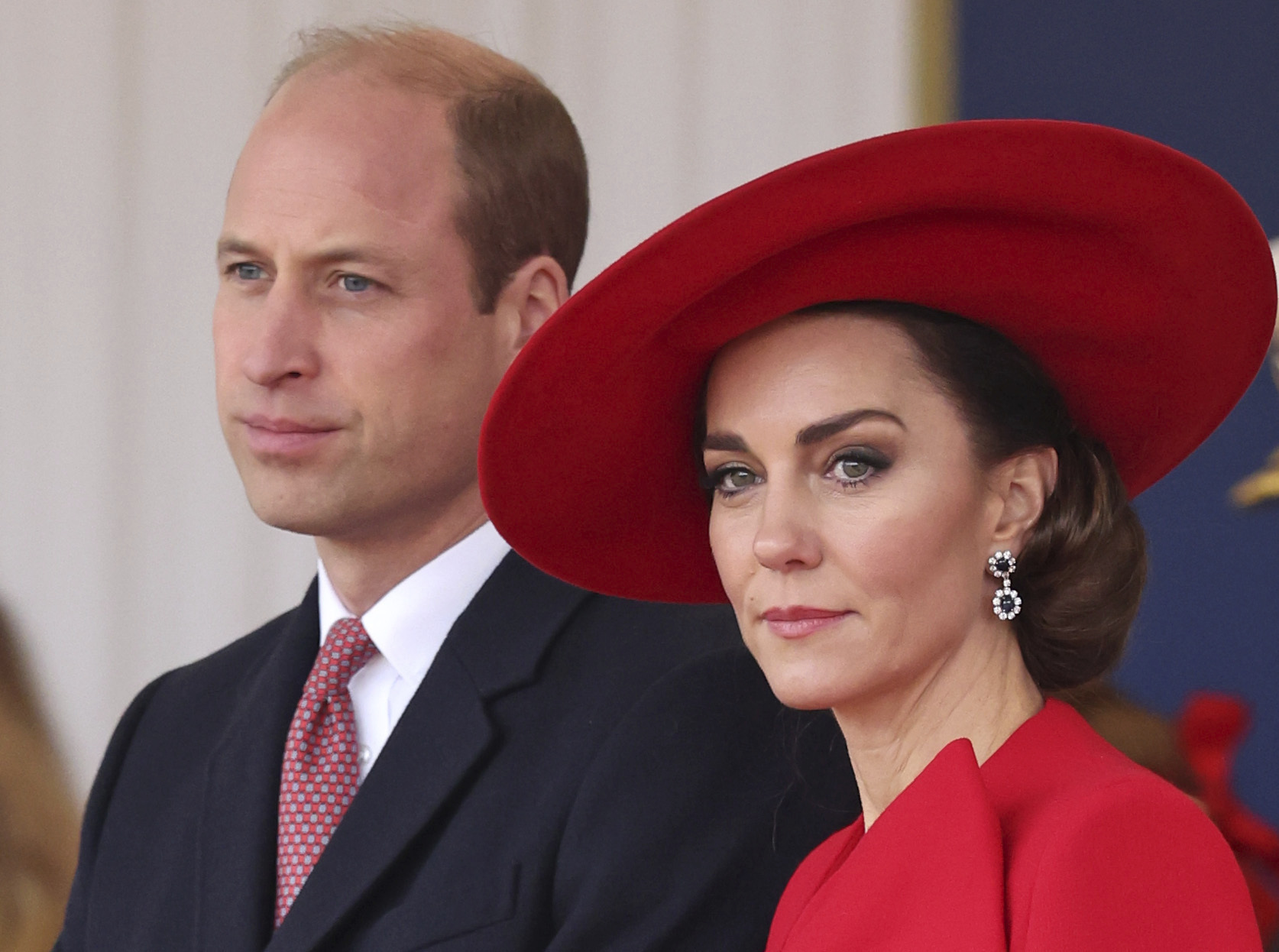 英国王储夫妇威廉（左）、凯特（右）；摄于去年11月。美联社