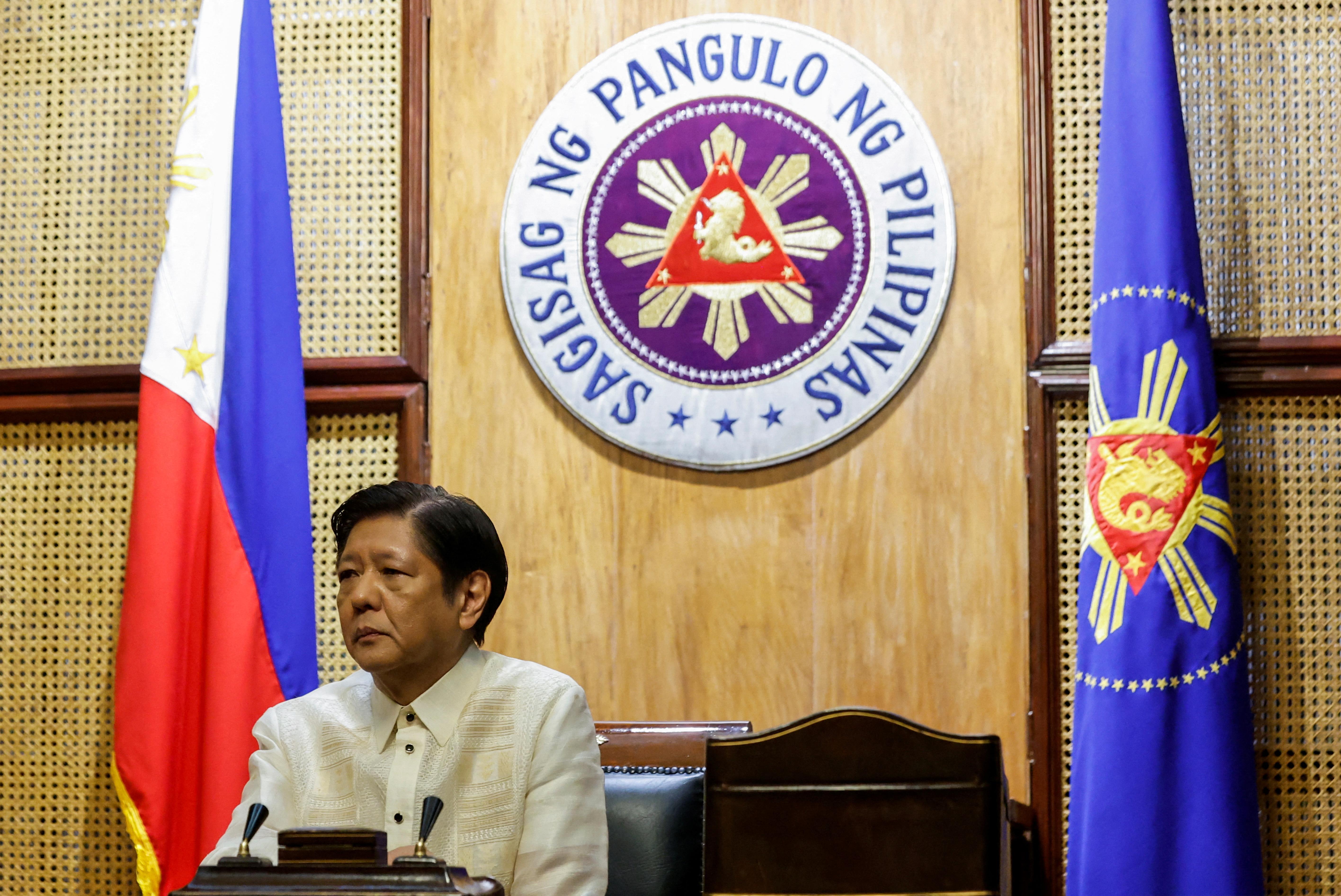菲律宾总统马可仕下令加强海上安全协调，以应对领土完整与和平面临的「一系列严重挑战」。（路透）