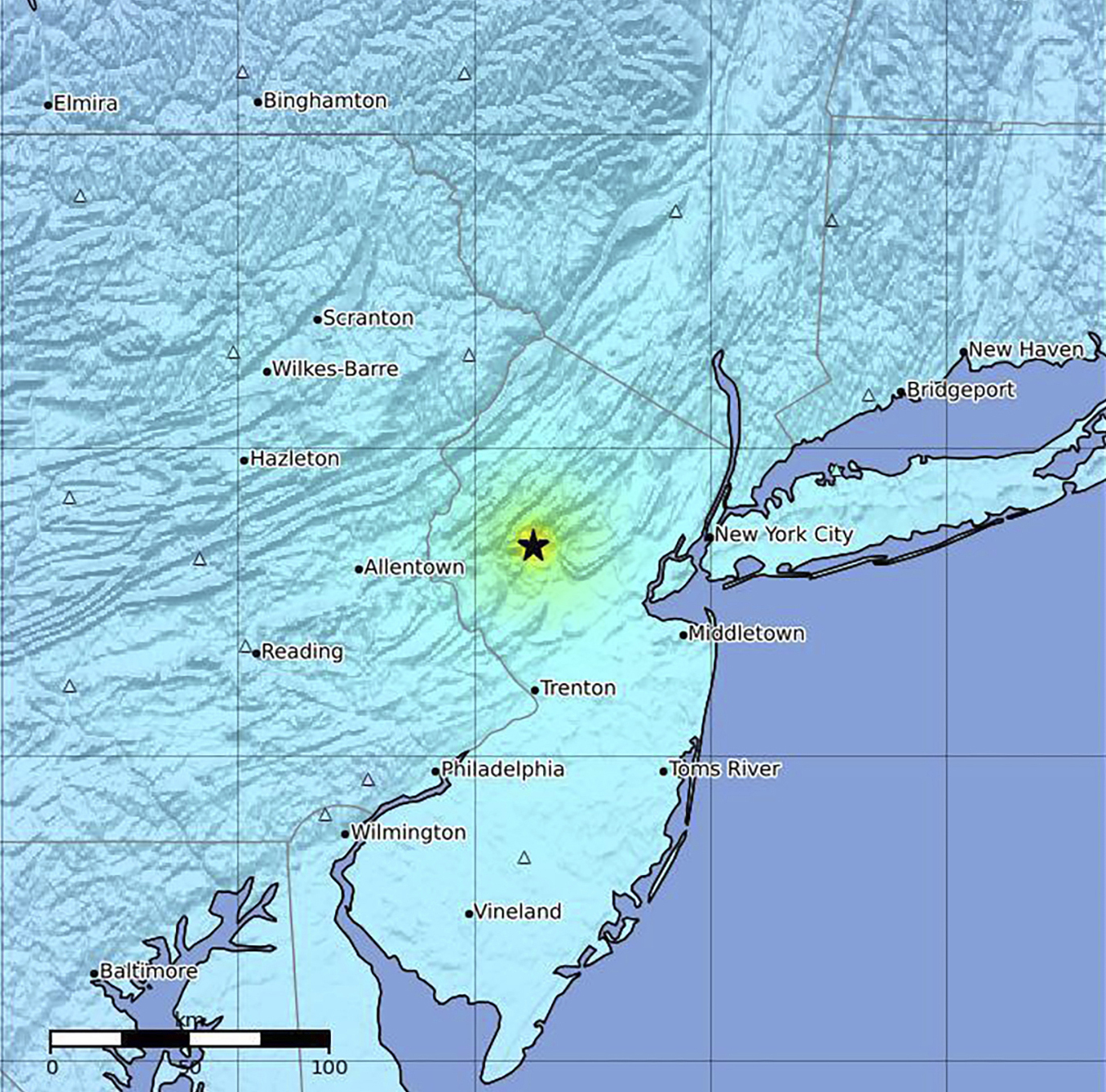 美国东北部5日上午罕见发生地震。美联社