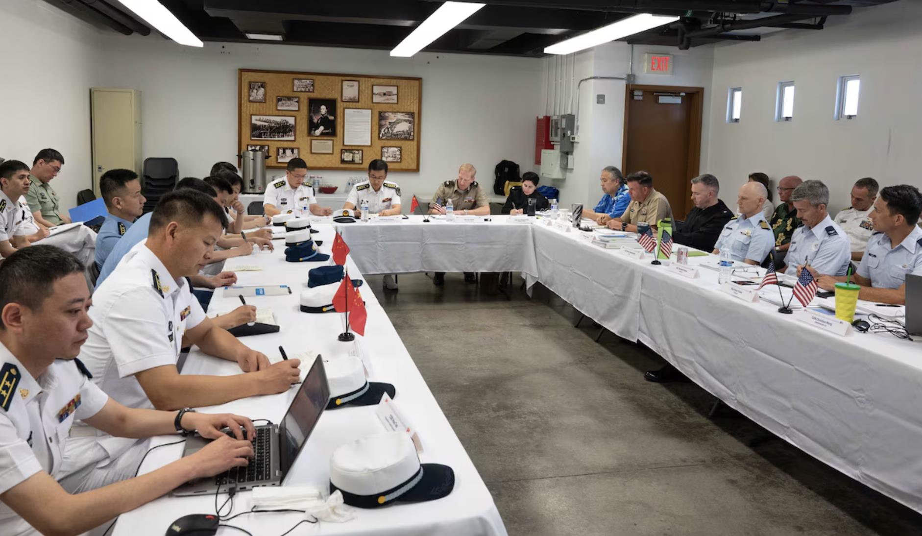 大陆国防部6日发布消息指出，中美两军3日至4日在美国夏威夷举行2024年度海上军事安全咨询机制（MMCA）工作小组会议。（取自五角大厦网站）