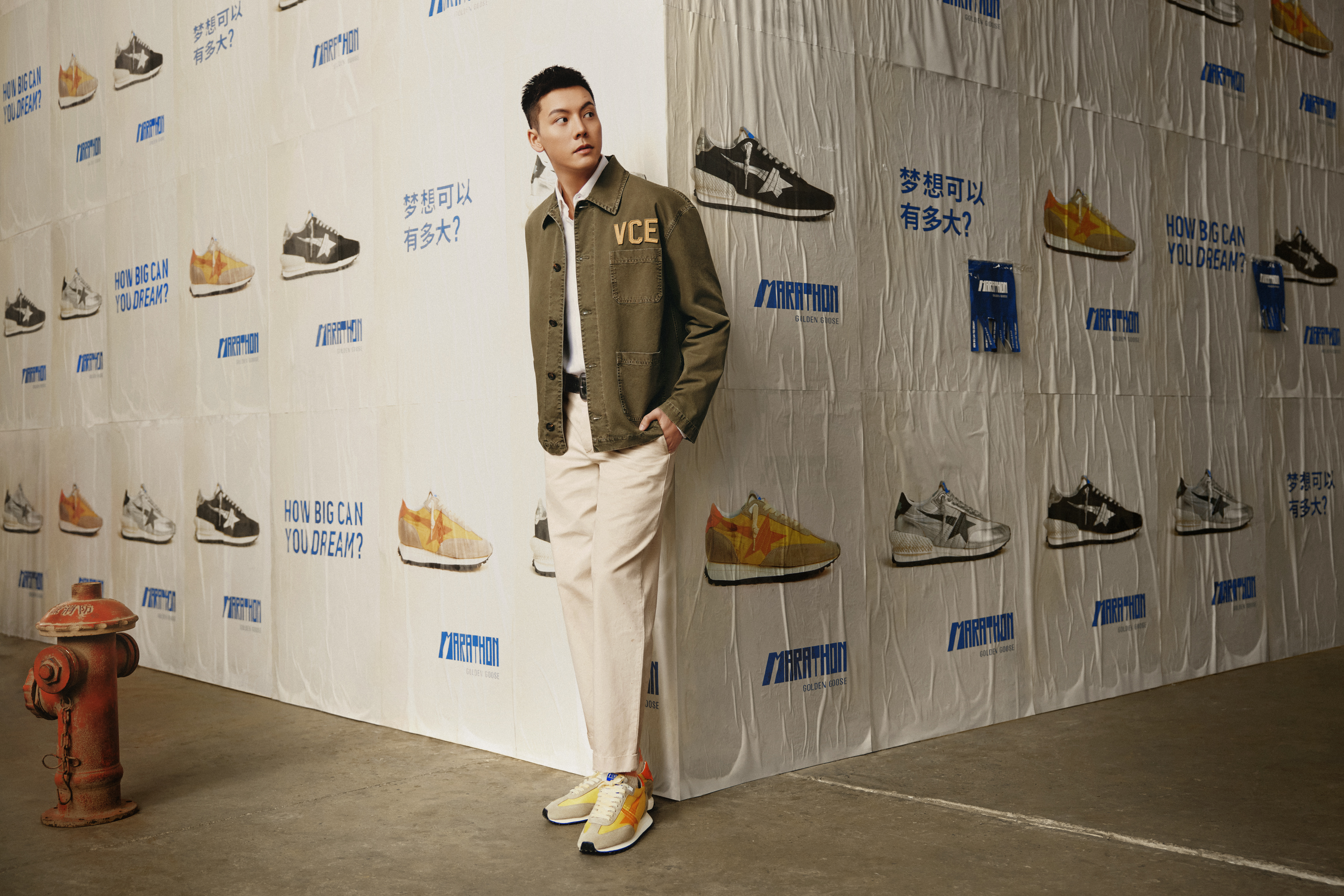 Golden Goose推出新款Marathon系列鞋形象广告，邀请全球品牌大使陈伟霆来演绎。图／Golden Goose提供