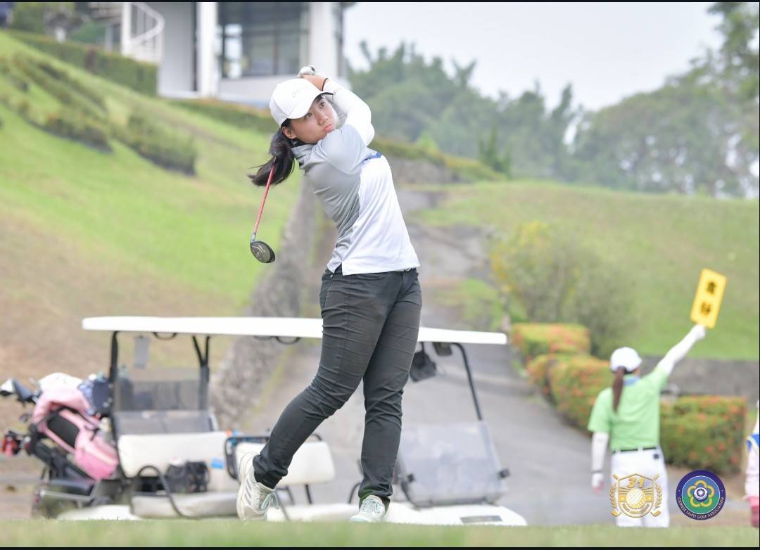 陈宥竹以全场最佳70（－2）杆缴卡，在女子组暂居第一。图／中华民国高尔夫球协会提供