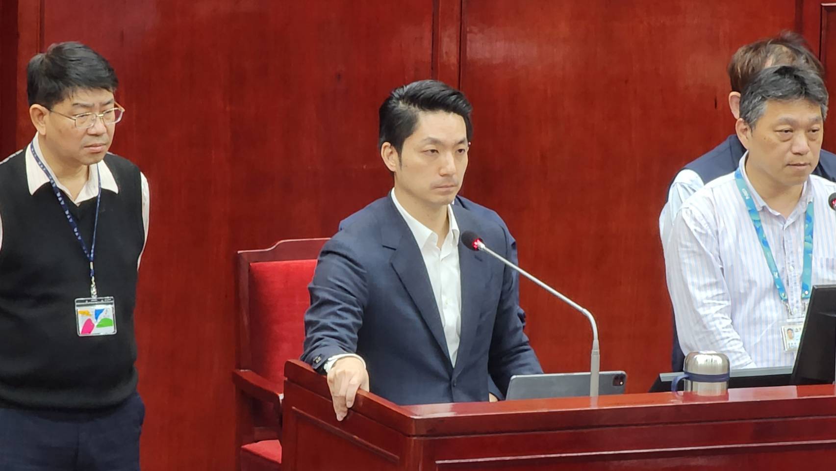 台北市长蒋万安下午赴议会做施政报告并答询。记者杨正海／摄影