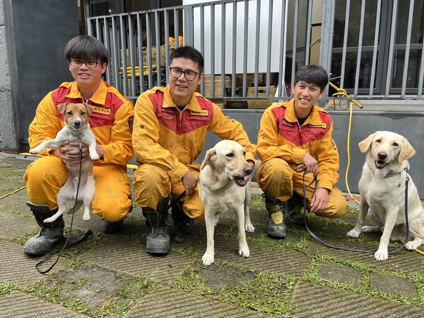 花莲消防局搜救犬队，成军3年第一次出任务，这次寻找游家人，扮演重要角色。图／本报资料照片