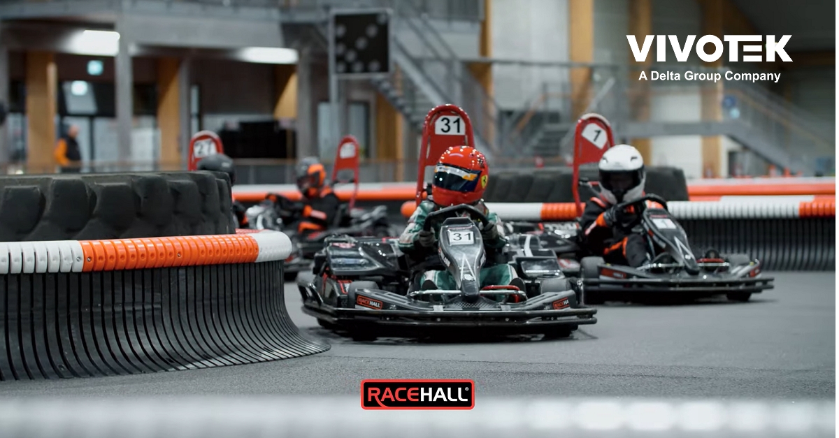 晶睿通讯携手全球最大卡丁车赛道场Racehall，拓展智慧安防解决方案的多元场景。图／晶睿通讯提供