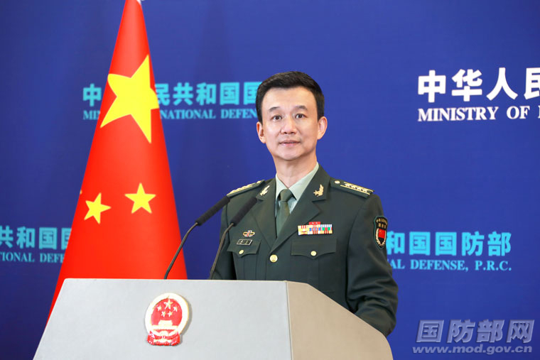 大陆国防部发言人吴谦12日就近期涉军议题在官网发布消息。（取自大陆国防部官网）