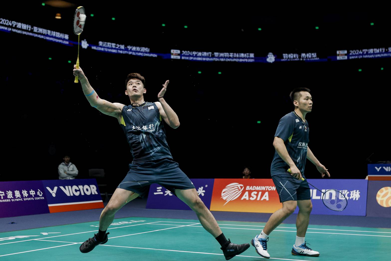 李洋(右)与王齐麟落败。Badminton Photo提供