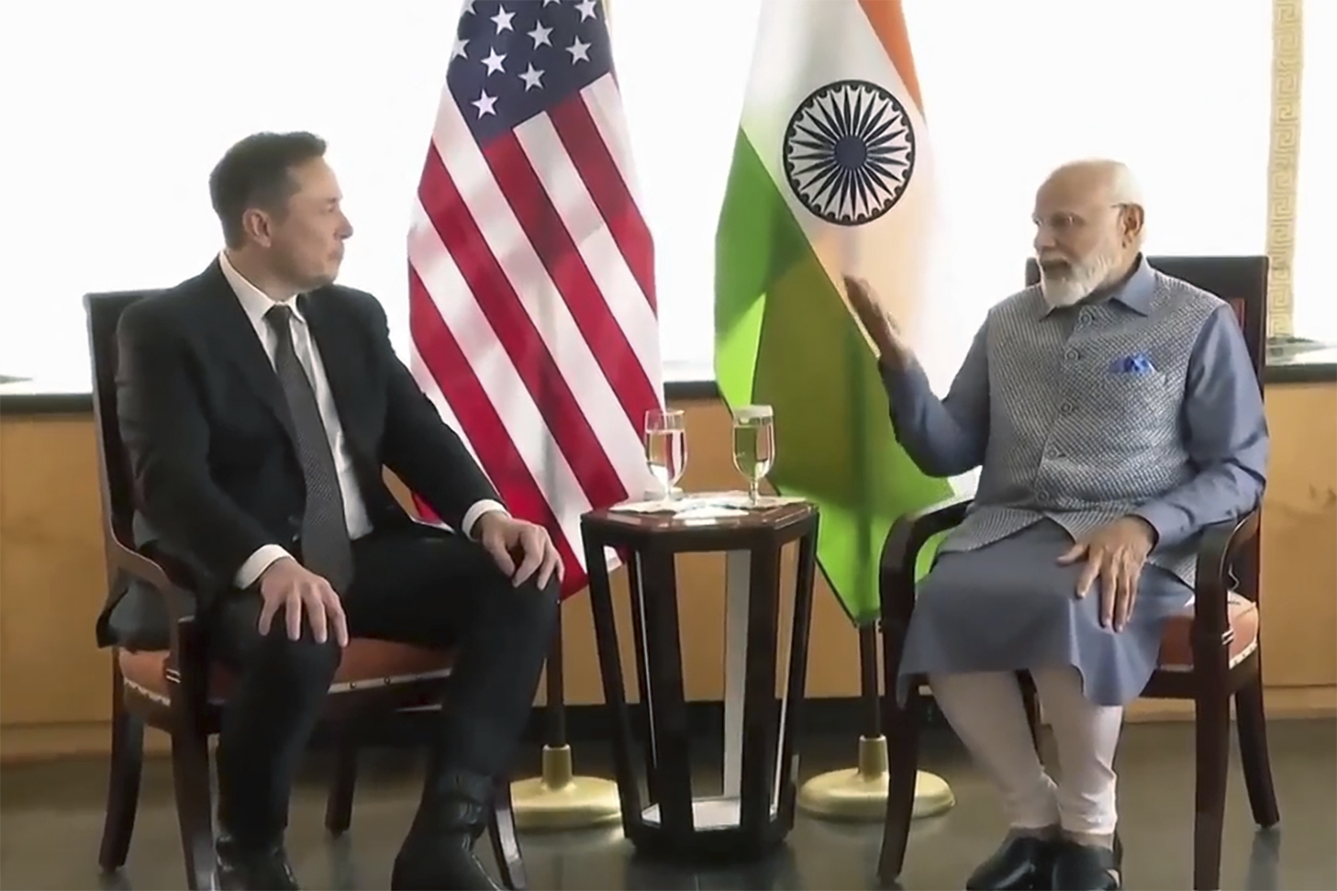 印度总理莫迪去年6月访美时，与特斯拉执行长马斯克在纽约会晤。  美联社