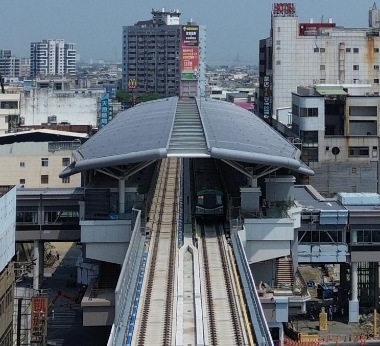 高雄捷运冈山路竹延伸线已完成试运转测试，预计5月上旬办理初勘。图／高雄捷运局提供