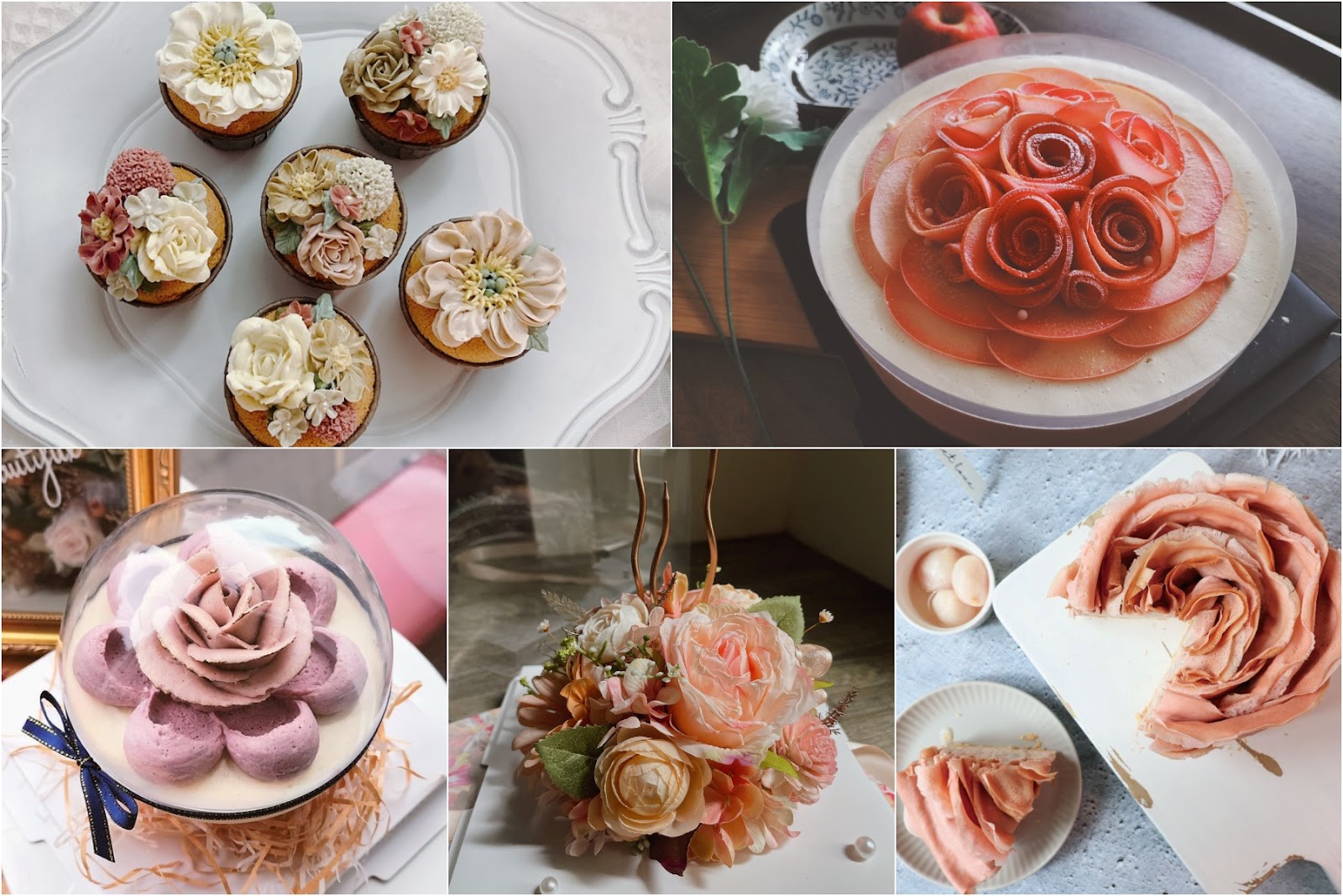 Pinkoi推荐一系列满足视觉享受又不失美味的「仙」花系母亲节蛋糕。图／Pinkoi提供