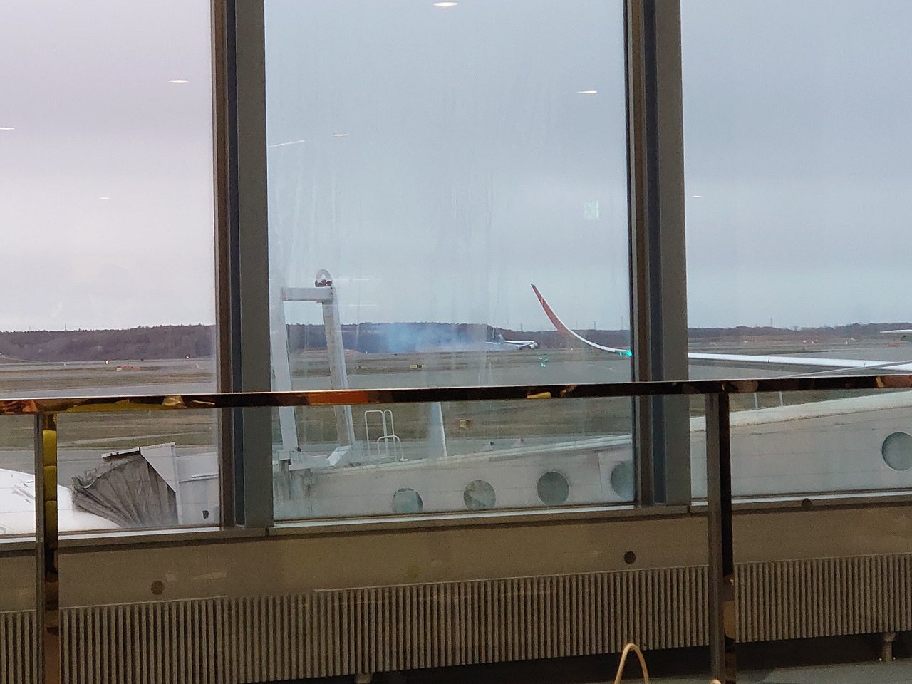 日本全日空一架波音787客机疑似因液压系统出问题，在北海道新千岁机场著陆时冒出了浓烟。机上并未起火，213人都没有传出受伤。照片翻摄：X / NS_tenmofu