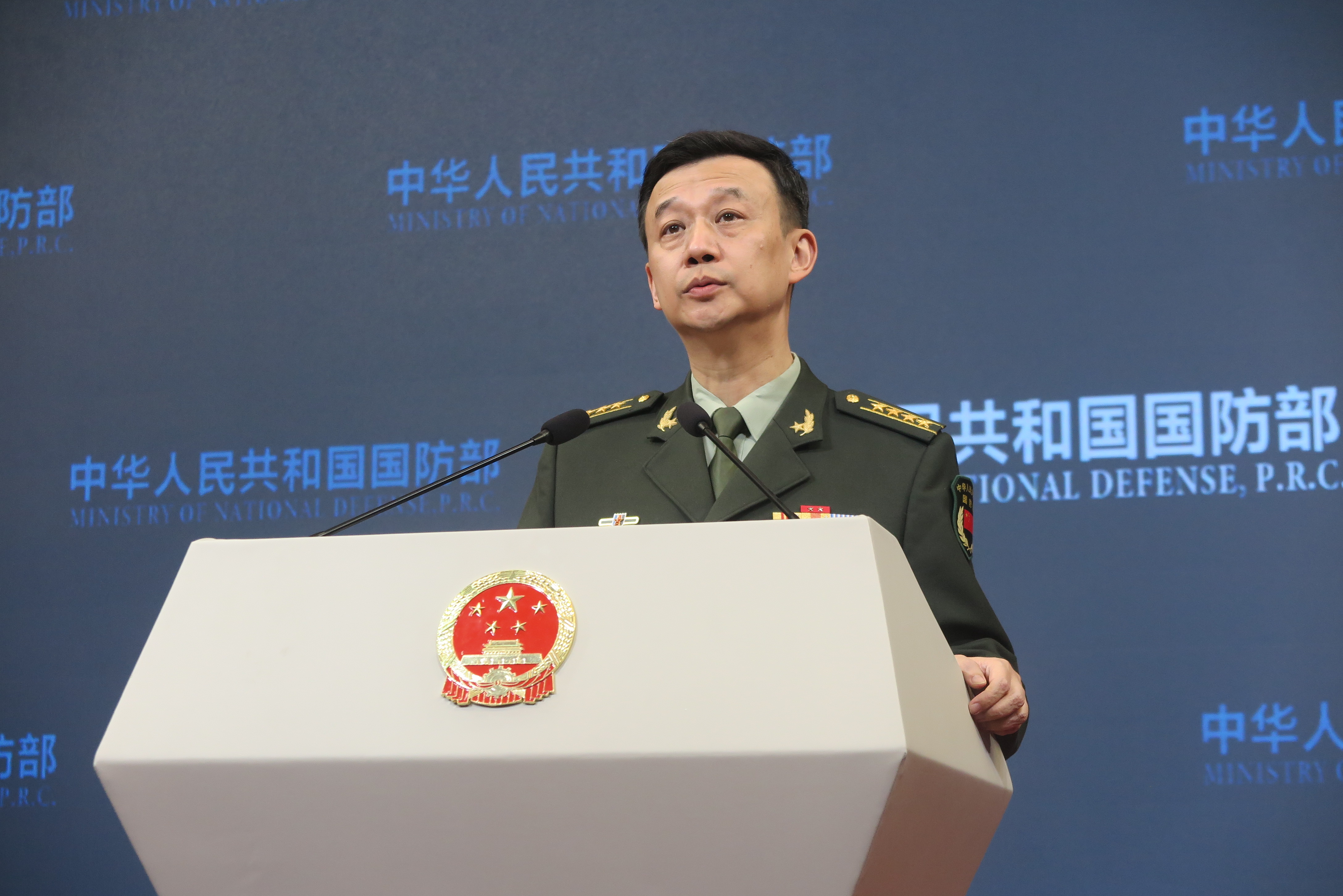 对于中美防长通话，大陆国防部发言人吴谦说，对于维持两军关系整体稳定具有正面意义。记者陈政录／摄影