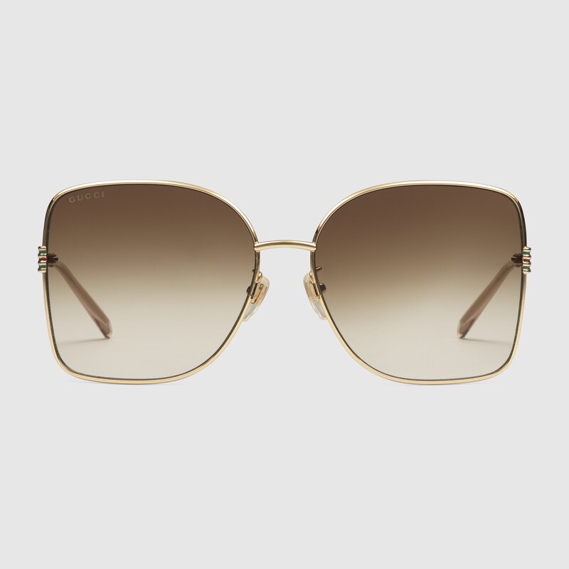 Gucci金属几何框太阳眼镜，16,100元。图／Gucci提供