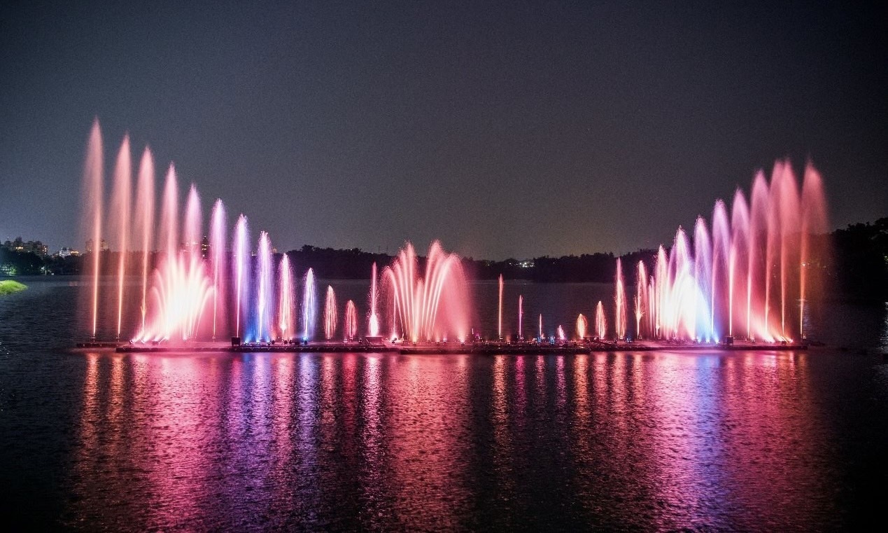 兰潭音乐喷泉。图／取自嘉义市政府