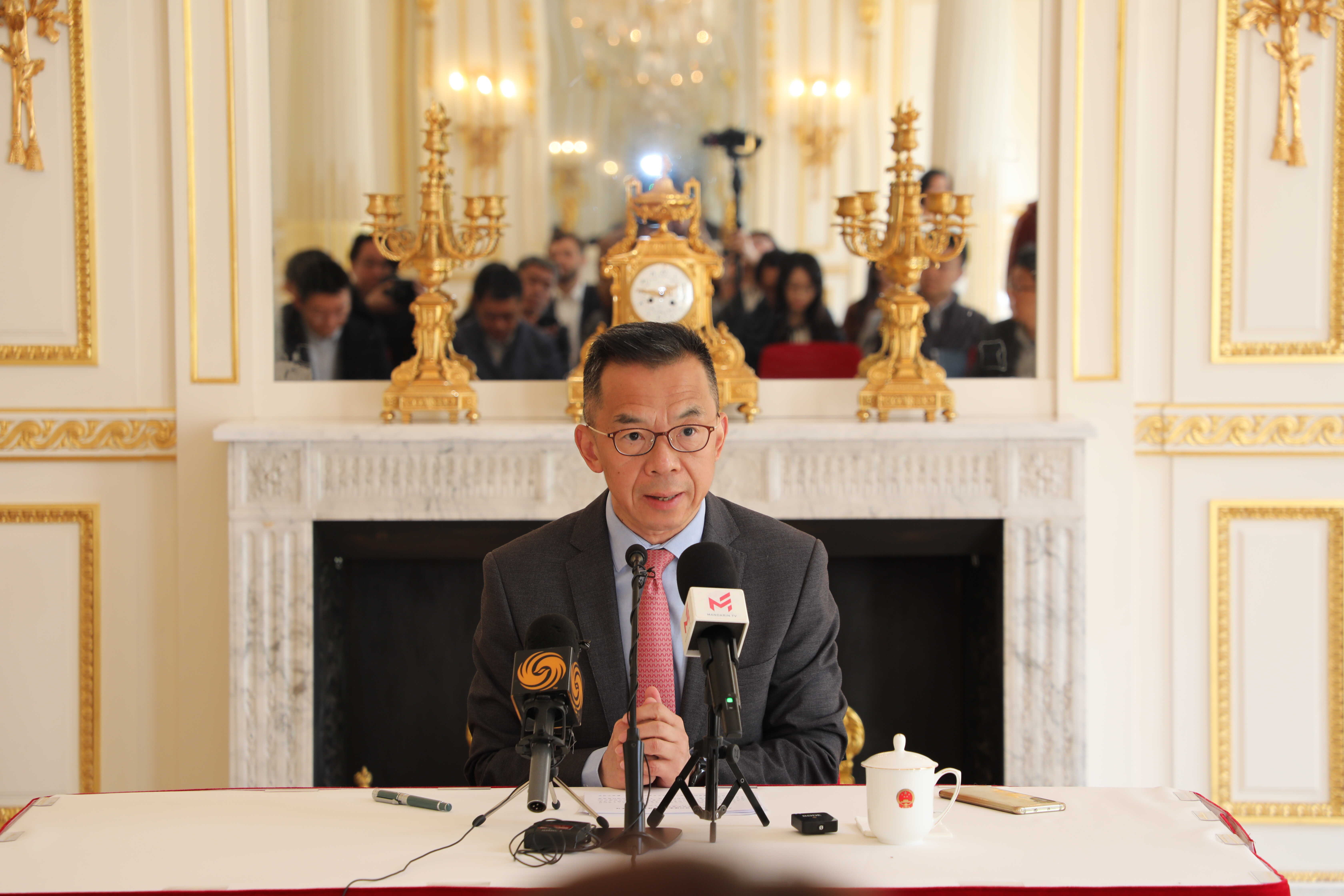 中国驻法国大使卢沙野表示，大陆国家主席习近平此次访问欧洲将带动欧洲形成更为独立客观友好的对华认知。（图／取自中国驻法国大使馆网站）