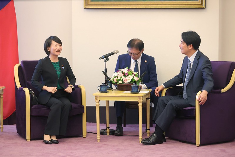 副总统赖清德今天接见「日本自民党青年局长铃木贵子访台团」。图／总统府提供