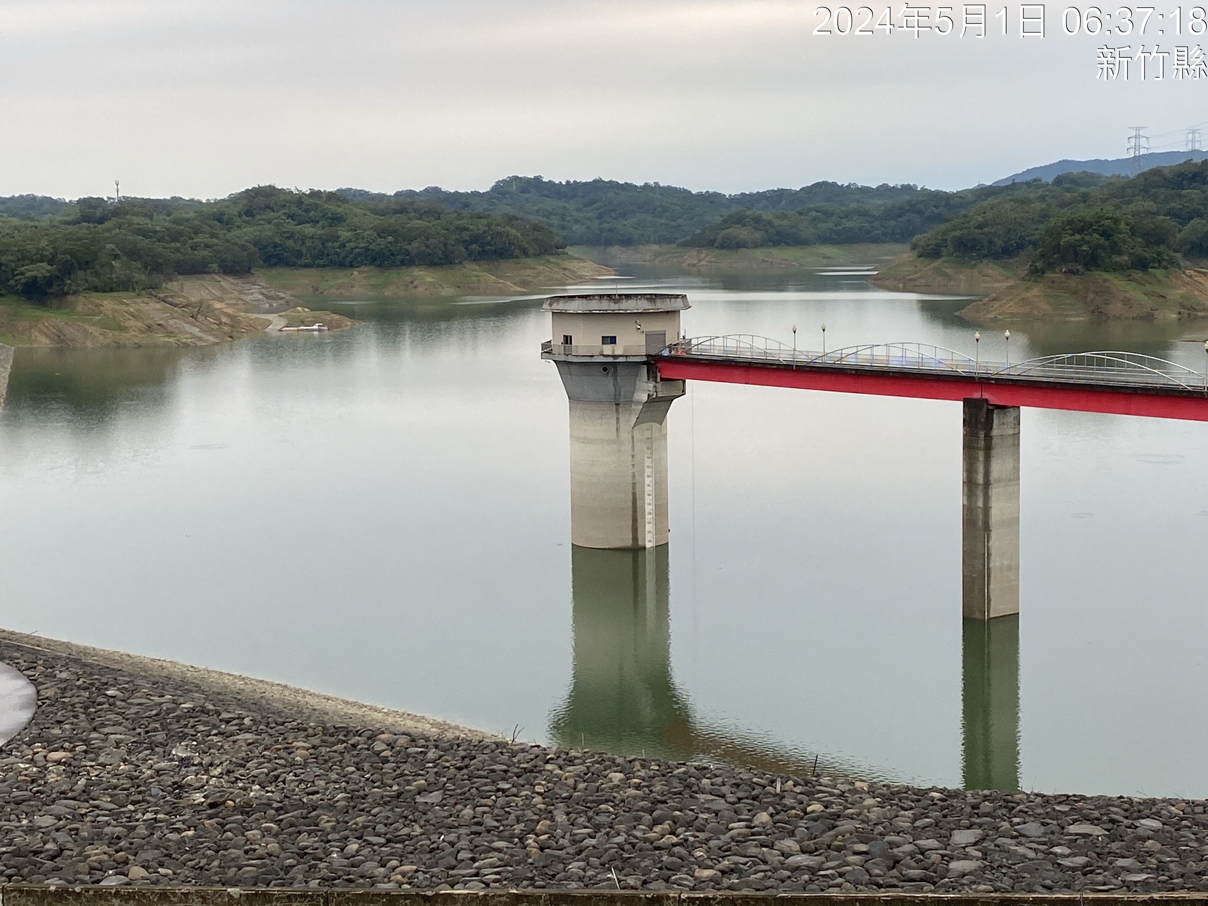 新竹宝山+宝二水库降雨入流，蓄水量、蓄水率回升至1461万吨、41%以上。图／北水分署提供