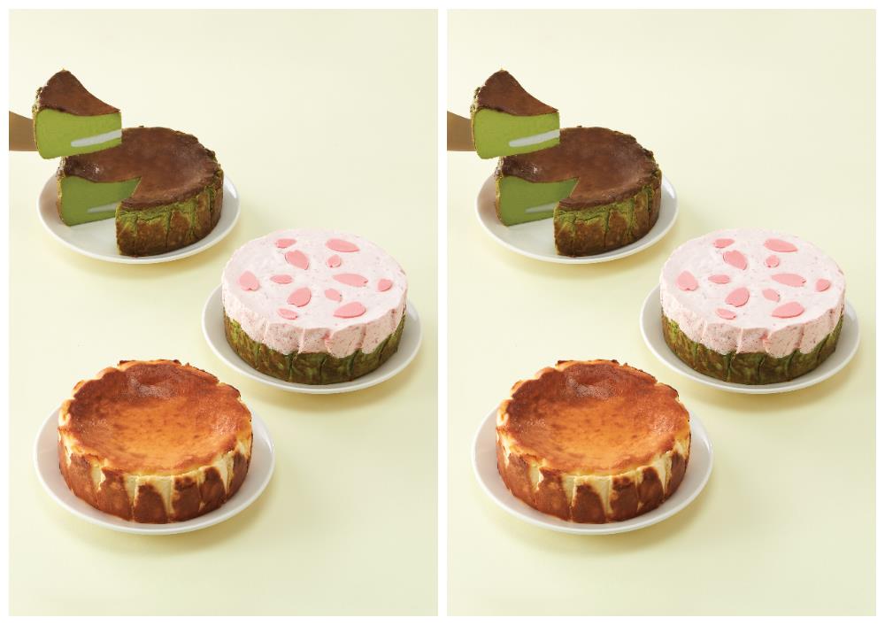 「辻利茶舗」限时推出3种口味的巴斯克蛋糕。图／辻利茶舗提供