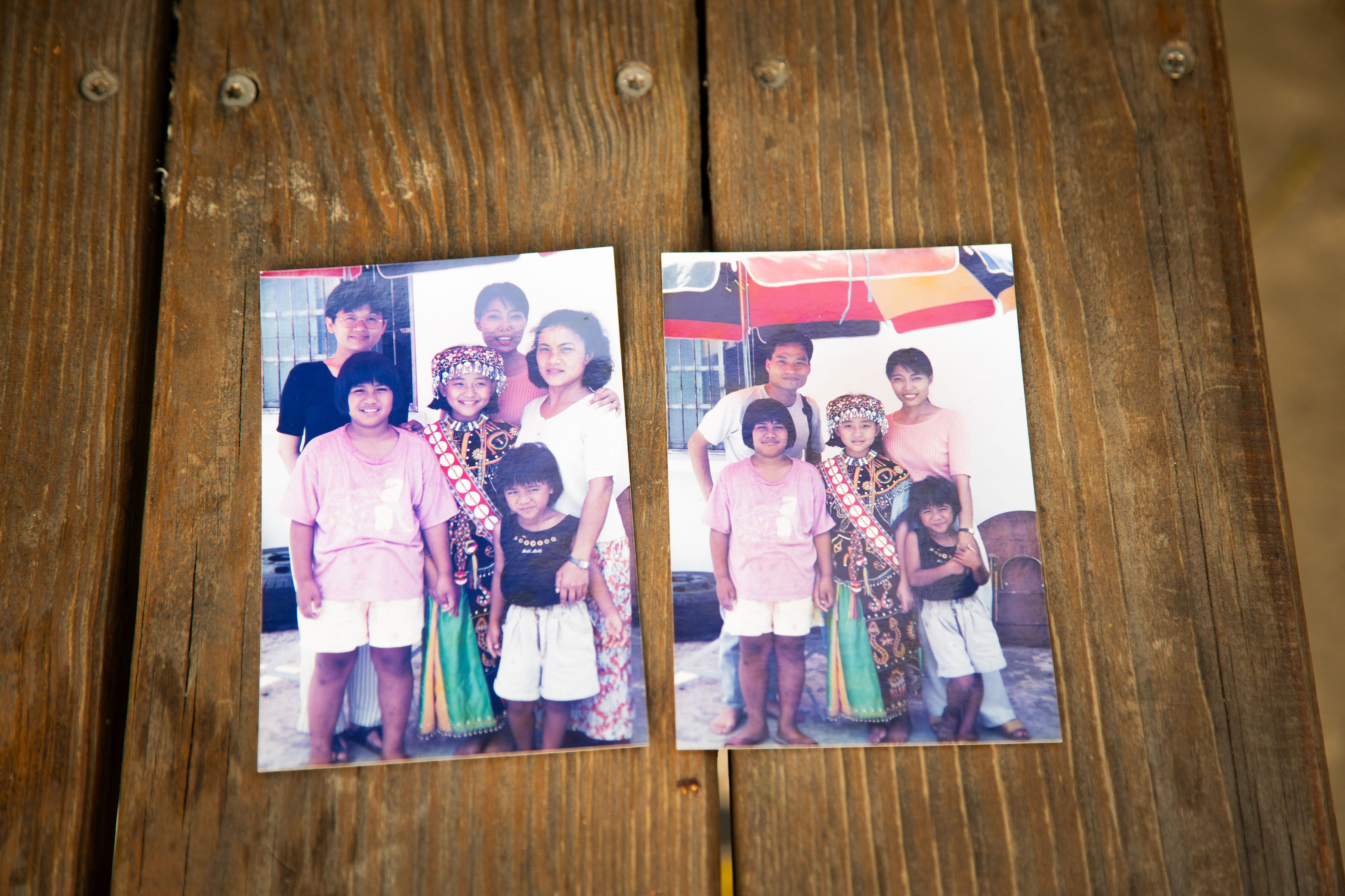 小学时资助人朱哥哥亲自到部落来探视她与家人，成为田元慧童年时最难忘的回忆之一。图／台湾世界展望会提供