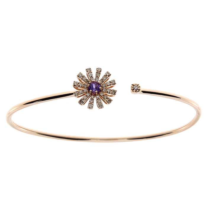 DAMIANI Margherita玛格丽特系列18K玫瑰金紫水晶钻石手环，价格请店洽。图／DAMIANI提供
