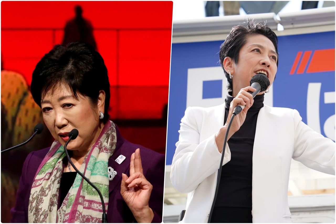被外界称为「七夕决战」的东京都知事选举，将在6月20日公告起跑，7月7日进行投票。左为争取第三次连任的东京都知事小池百合子，右为本次参选的莲舫。 图／路透社、莲舫官方FB