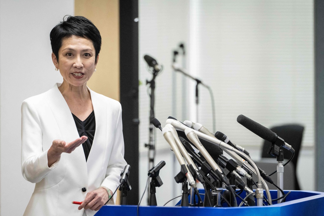 日本参议员莲舫与将以无党籍身分参选东京都知事，预料将是小池的最大劲敌。法新社