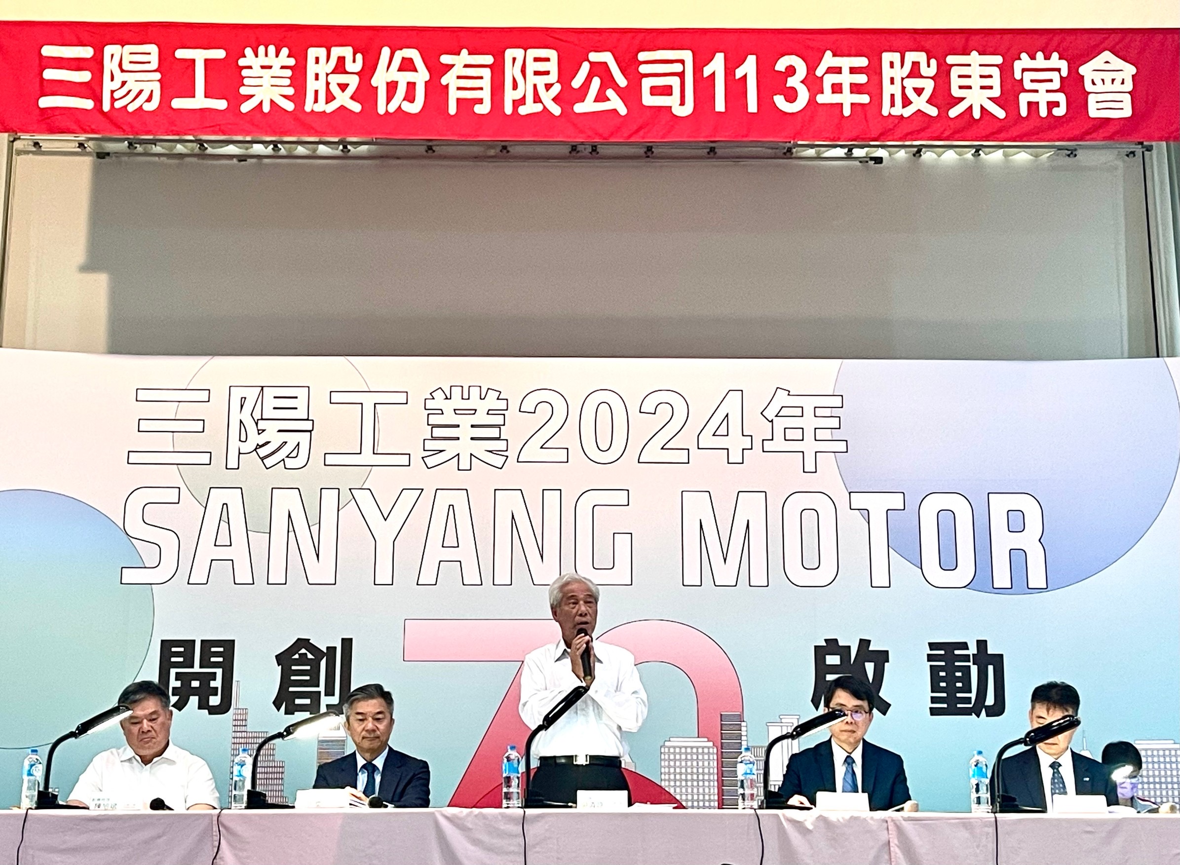 三阳公司董事长吴清源说三阳70周年将启动下一个三年计划再出发。（三阳公司提供）