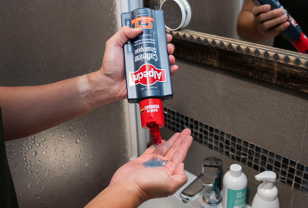 持續使用Alpecin咖啡因洗髮露3個月，能夠強健髮根， 增加頭髮活力。 圖／李清宇攝影