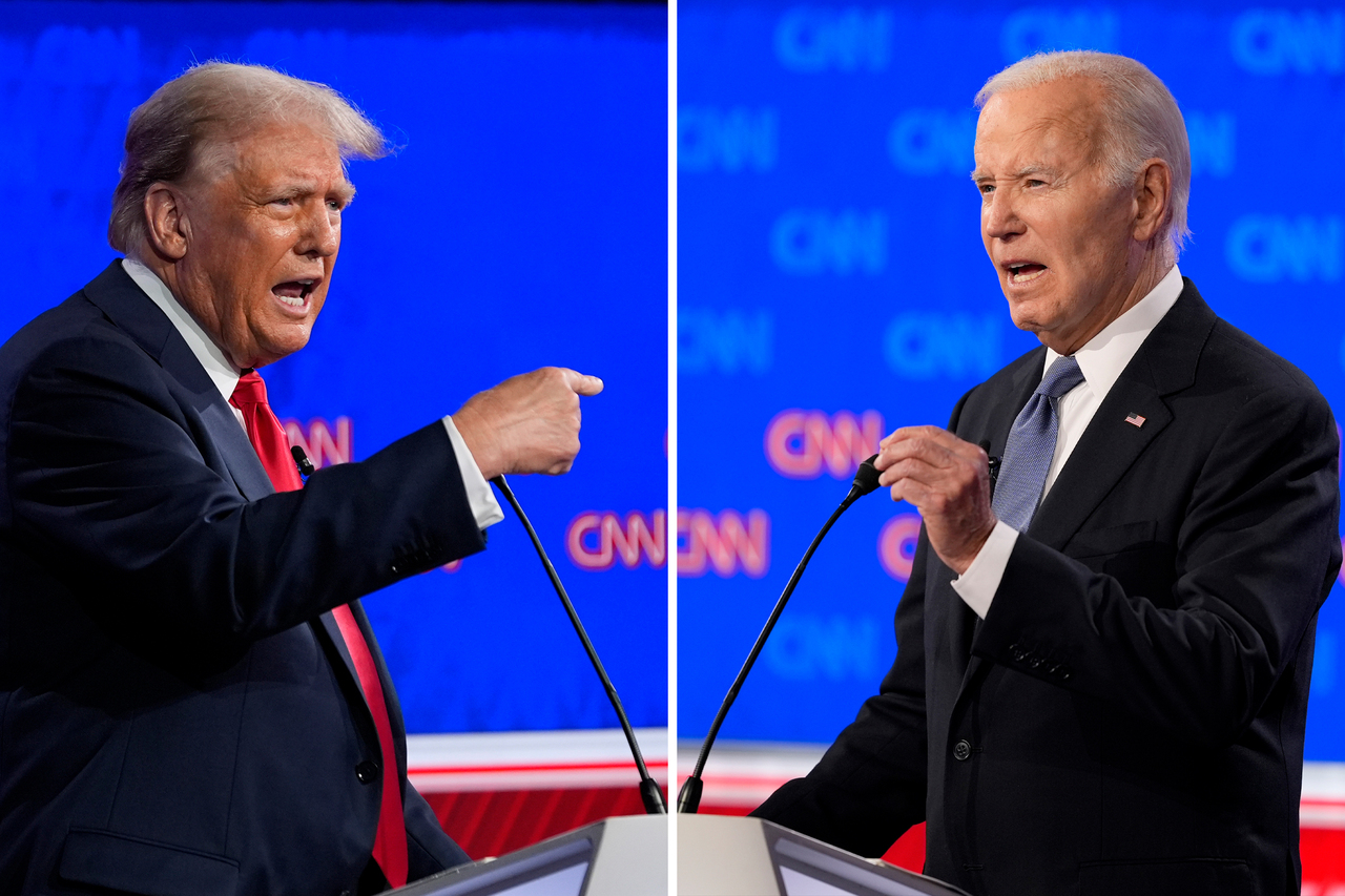 美国总统拜登与对手川普在大选首场辩论交锋。