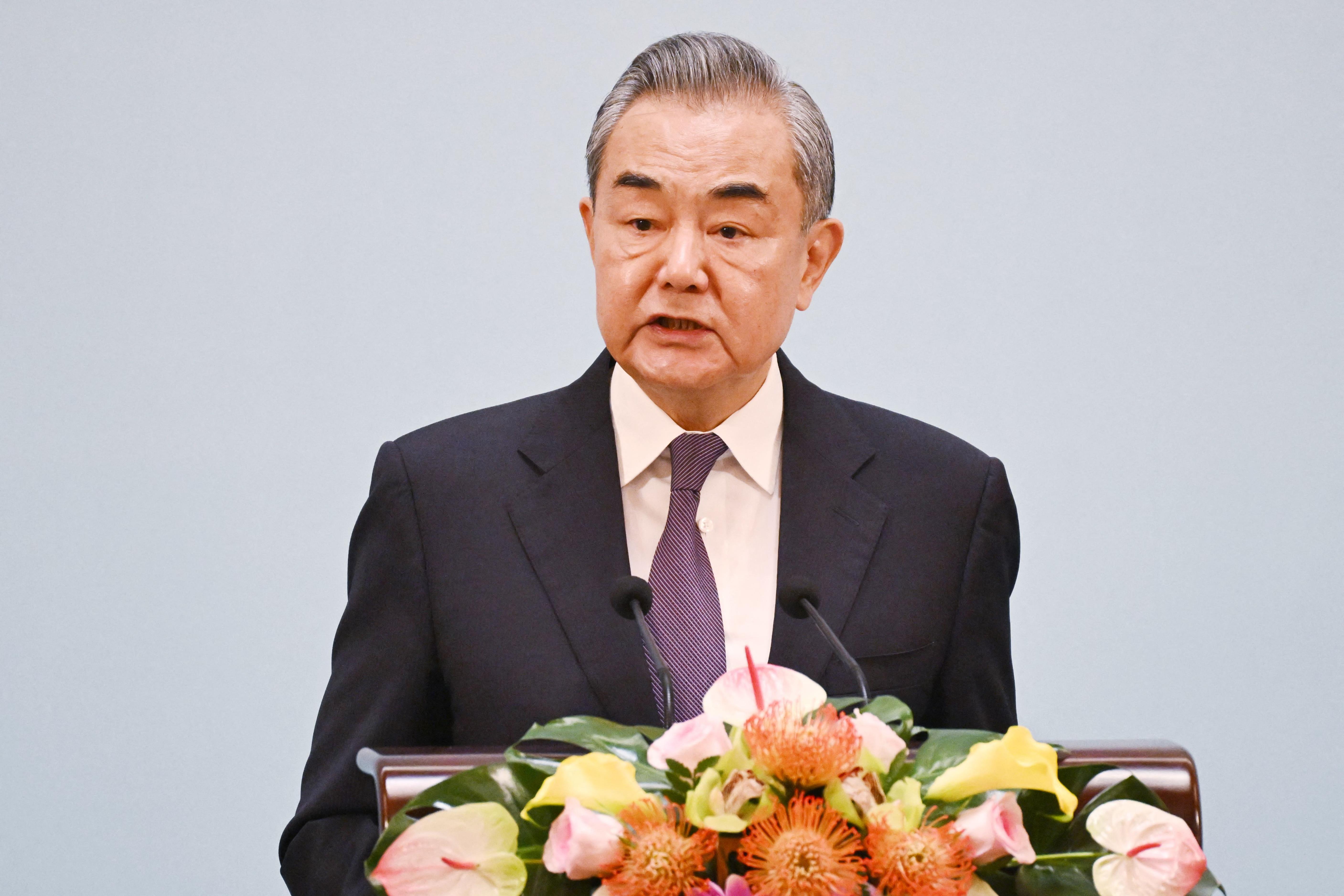 大陆外长王毅28日预告将会发布「北京宣言」。（法新社）