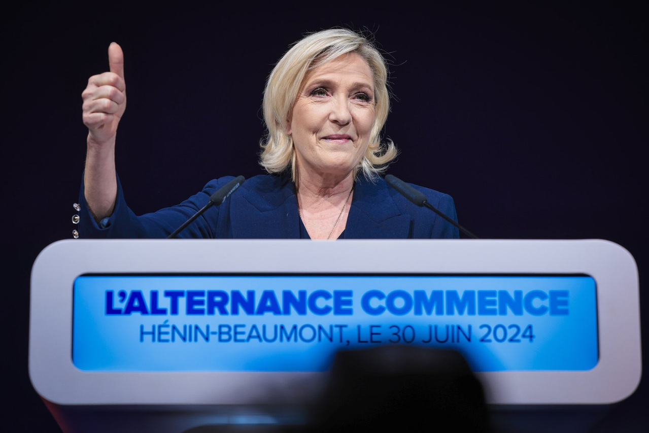 法国提前举行的立法选举第一轮投票在6月30日晚上结束。最高票成绩由玛琳．勒庞（Marine Le Pen）所率领的极右翼政党「国民联盟」取得。 图／欧新社