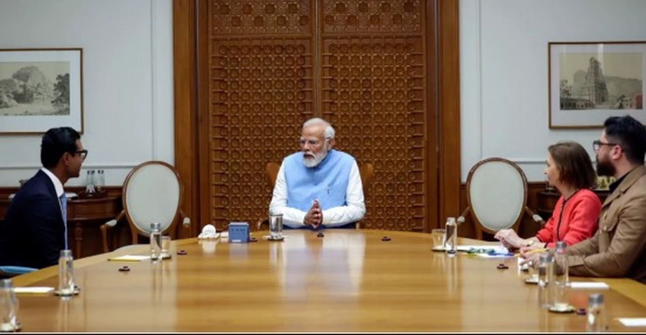 印度总理莫迪接受新闻周刊专访。(取材自环球网／新闻周刊报导截图)